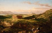 Thomas Cole The Temple of Segesta with the Artist Sketching (mk13) oil painting reproduction